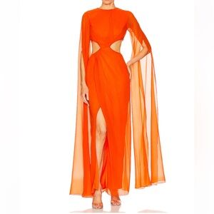 REVOLVE Vibrant Orange Asymmetrical Dress
